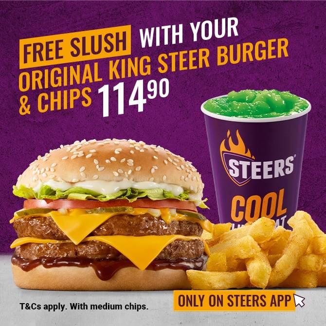 Original King Steer Burger Meal with FREE Slush promotion